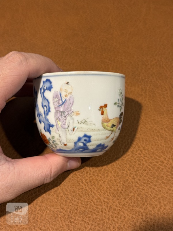 清乾隆 粉彩御题诗文鸡缸杯 - 图4